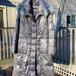 Andrienne Landau Gray/Silver Long puffer coat